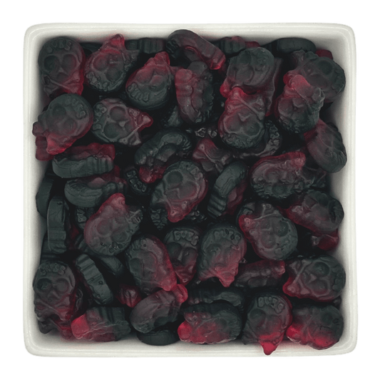 BUBS Raspberry Salty Licorice Micro Skulls