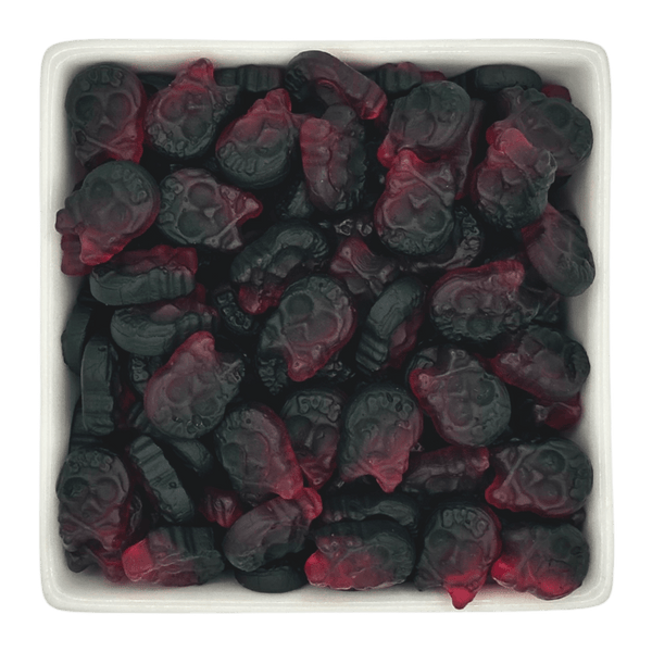 BUBS Raspberry Salty Licorice Micro Skulls
