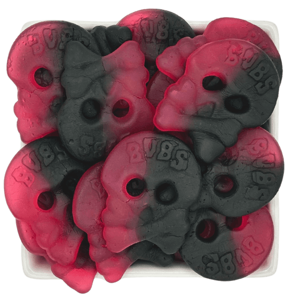 BUBS Raspberry Salty Licorice Skulls