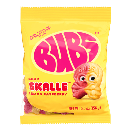 BUBS Sour Lemon Raspberry Skalle